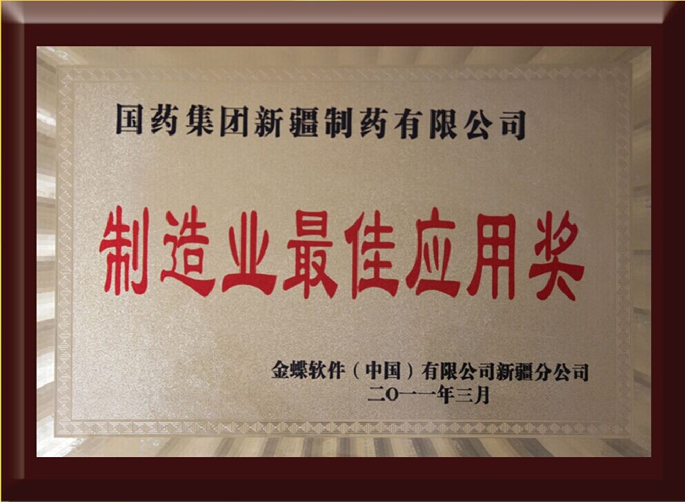 制造业最佳应用奖